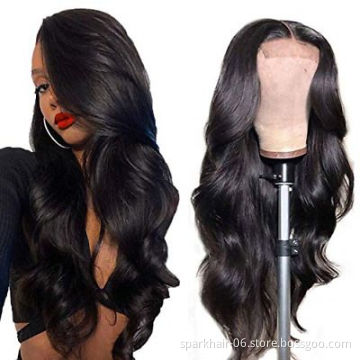 Factory wholesale womens virgin transparent kinky curly bodywave 100% human hair wigs hd lace lac front